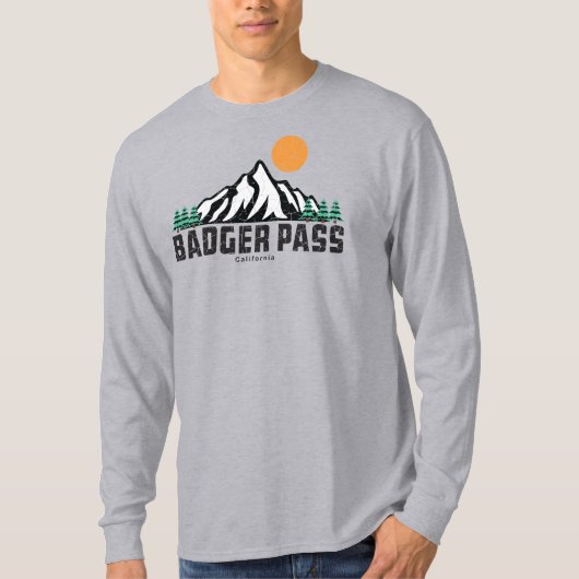 T-shirt Retro Badger Pass Ski (Devant)