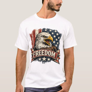 T-shirt Retro Bald Eagle Freedom Tee Vintage USA Patriot