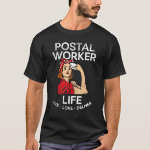 T-shirt Retro Bandana Mail Carrier Lady Postal Worker Vie