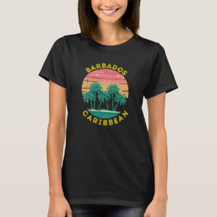 T-shirt Retro Barbados Vacances Souvenir Palm Tree