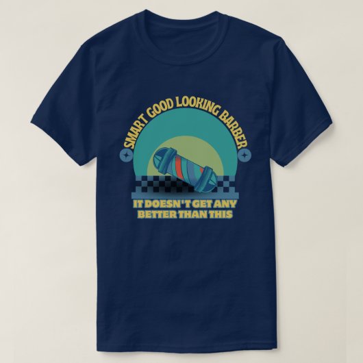 T-shirt Retro barber poteau graphique pour hommes barber m (Design devant)
