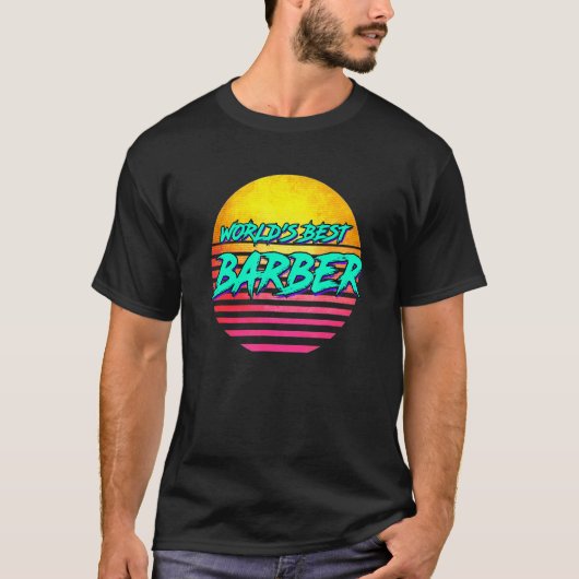 T-shirt Retro Barber Profession (Devant)