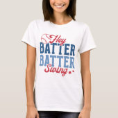 T-shirt Retro Baseball Hey Batter Batter Swing (Devant)