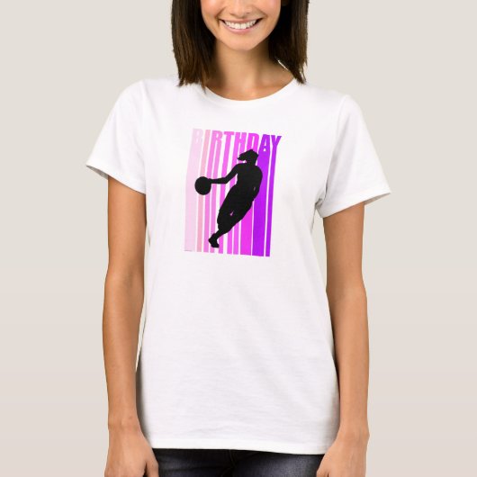 T-shirt Retro Basketball Anniversaire Enfants mignons Fill (Devant)