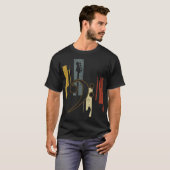 T-shirt Retro Bass Clef Guitar Design (Devant entier)