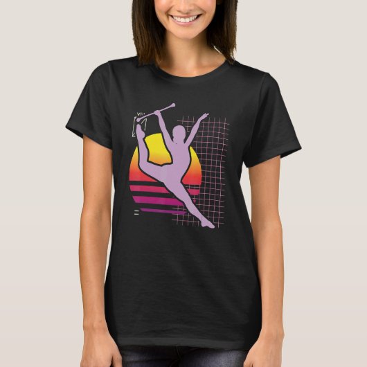 T-shirt Retro Baton Twirling Majorette Baton Twirler (Devant)