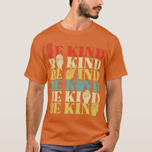 T-shirt Rétro Be Kind Signal Chemise Pour Femmes Sourdes A