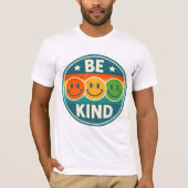 T-shirt Retro Be Kind Smiley Face (Devant)