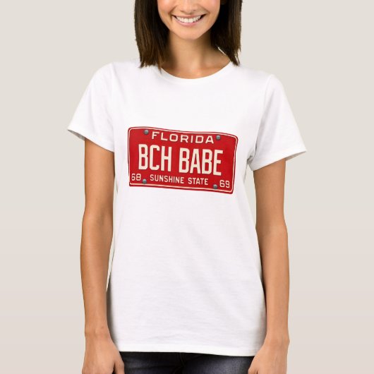 T-shirt Rétro Beach Babe 1969 | Graphisme de plaque d'imma (Devant)