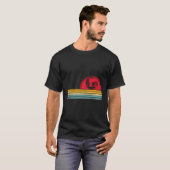 T-shirt Retro Beach Sunset Wave Surf Tee Pour Surfboard (Devant entier)