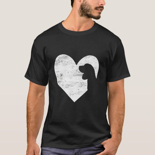 T-shirt Retro Beagle Dog Heart Valentine's Day Dog Lover (Devant)