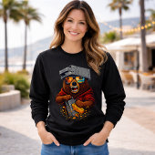 T-shirt Retro Bear With Cheese Grater Hat and Sunglasses