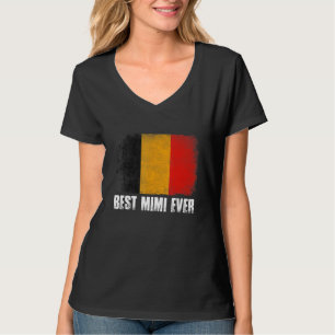 T-shirt Retro Belgique Drapeau Meilleur Mimi Jour des Mère