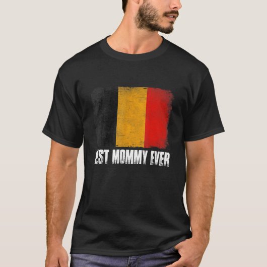 T-shirt Retro Belgique Drapeau meilleure maman jamais Fête (Devant)