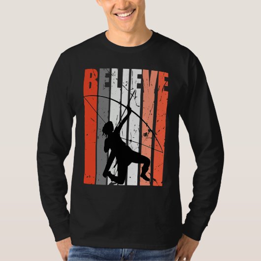 T-shirt Retro Believe Archery Archer Bow Arrow Orange Whit (Devant)