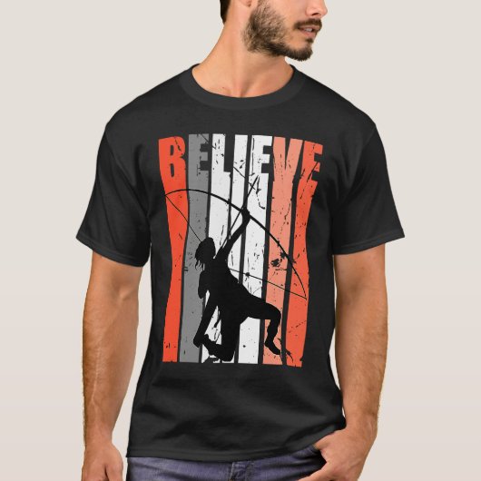 T-shirt Retro Believe Archery Archer Bow Arrow Orange Whit (Devant)