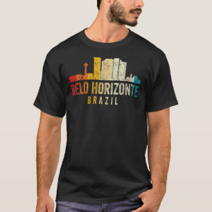 T-shirt Rétro Belo Horizonte Skyline Vintage Brésil Souven