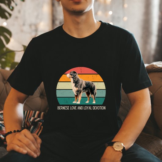 T-shirt Retro Bernese Mountain Dog Lover cute Tee