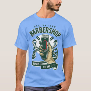 T-shirt Retro Best In Town Barbershop Cut And Shave