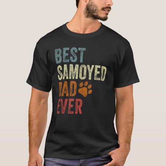 T-shirt Retro Best Samoyed Dad Ever Samoyed Papa Father's (Devant)