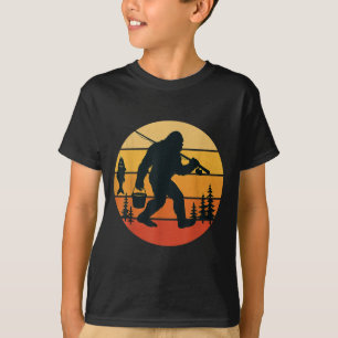 T-shirt Retro Bigfoot Sasquatch Pêche Drôle Cadeaux Papa M