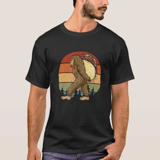 T-shirt Retro Bigfoot transportant Taco Mexicain Sasquatch (Devant)