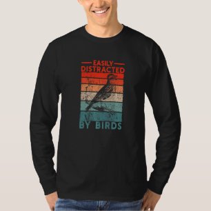 T-shirt Rétro Birdwatcher Animal Facilement Distrait Par O