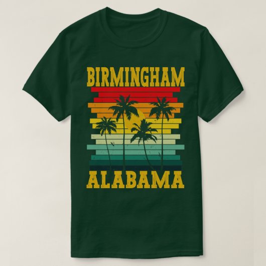 T-shirt Retro Birmingham Alabama AL Tropical Summer Palm T (Design devant)