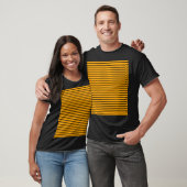 T-shirt Retro Black Yellow Stripes Motif des les années 70 (Unisexe)