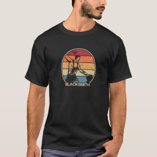 T-shirt Retro Blacksmith Anvil Hobby Legend Forge Noirs