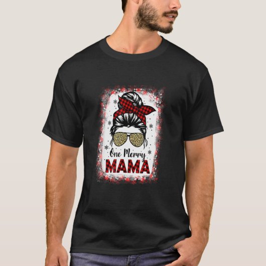 T-shirt Retro Bleached One Merry Mama Leopard Buffalo Plai (Devant)