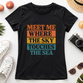 T-shirt Retro Block “Sky Touches the Sea”, Summer Vacation