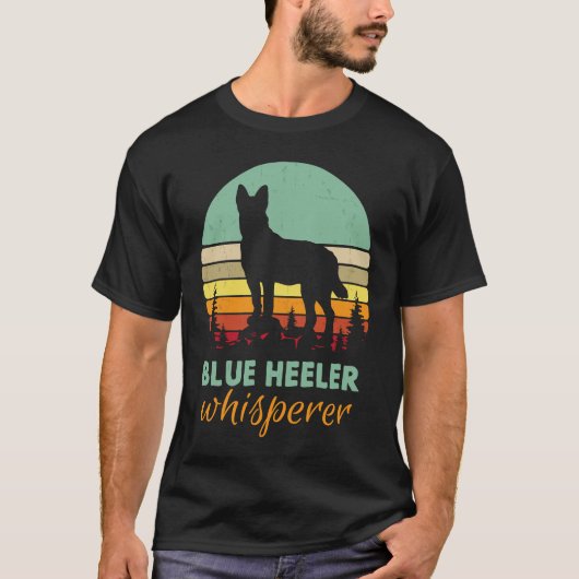 T-shirt Retro Blue Heeler Whisperer mignonne Australian Ca (Devant)