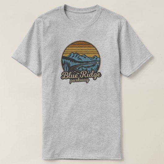 T-shirt Rétro Blue Ridge Parkway (Design devant)