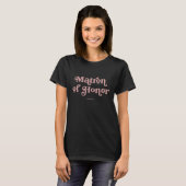 T-shirt Retro Boho Dusty Typographie Rose | Matron d'honne (Devant entier)