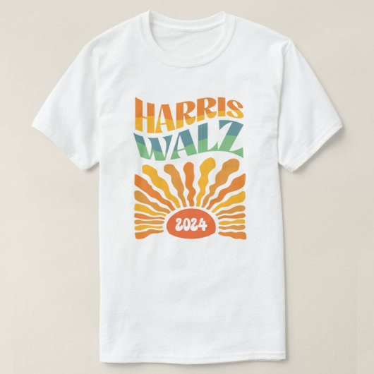 T-shirt Retro Boho Harris Walz 2024 (Design devant)