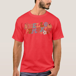 T-shirt Retro Bonjour Citrouille femmes Citrouille Floral
