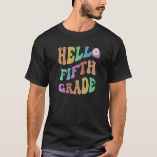 T-shirt Retro Bonjour Enseignant de 5e année I Enseigner 5