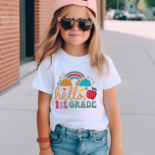 T-Shirt Rétro "Bonjour première année" Premier jour de l'é