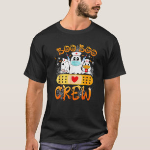 T-shirt Retro Boo Boo Crew Nurse Ghost Funny Halloween Wom