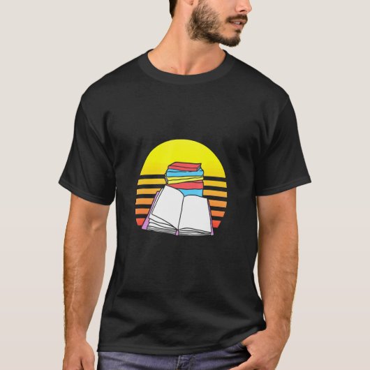 T-shirt Retro Book Librarian  Bookworm Reading (Devant)