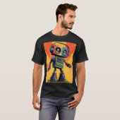 T-shirt Retro Boombox Robot with Headphones – Colorful Com (Devant entier)