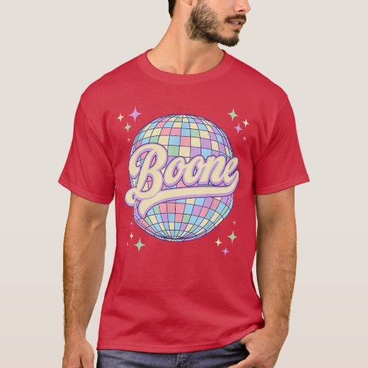 T-shirt Retro Boone First Name Personalized Disco 80s Birt (Devant)