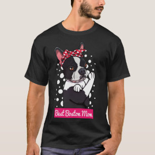 T-shirt Retro Boston Terrier Chien maman Dessin