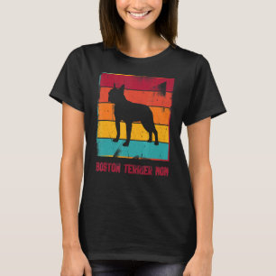 T-shirt Retro Boston Terrier Maman Propriétaire Mère Anima