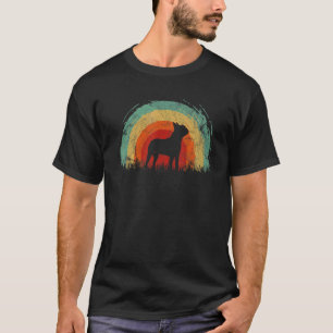 T-shirt Retro Boston Terrier Vintage Chien arc-en-ciel Hom