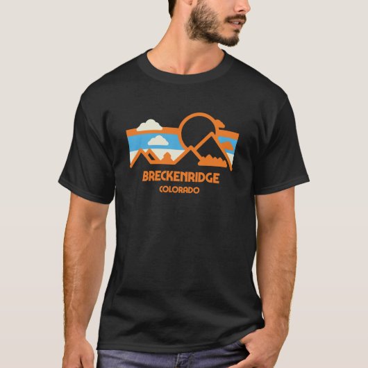 T-shirt Retro Breckenridge Colorado Mountain Range Sunset (Devant)