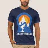 T-shirt Retro Bretton Woods Mountain Ski Sunset (Devant)