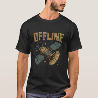 T-shirt Retro Broken Satellite "OFFLINE" Space Art
