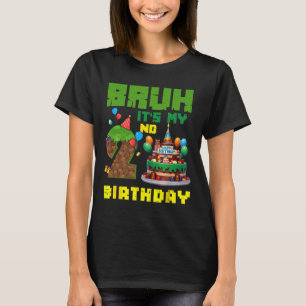 T-shirt Retro Bruh C'est mon 2e anniversaire Gâteau Pixel 